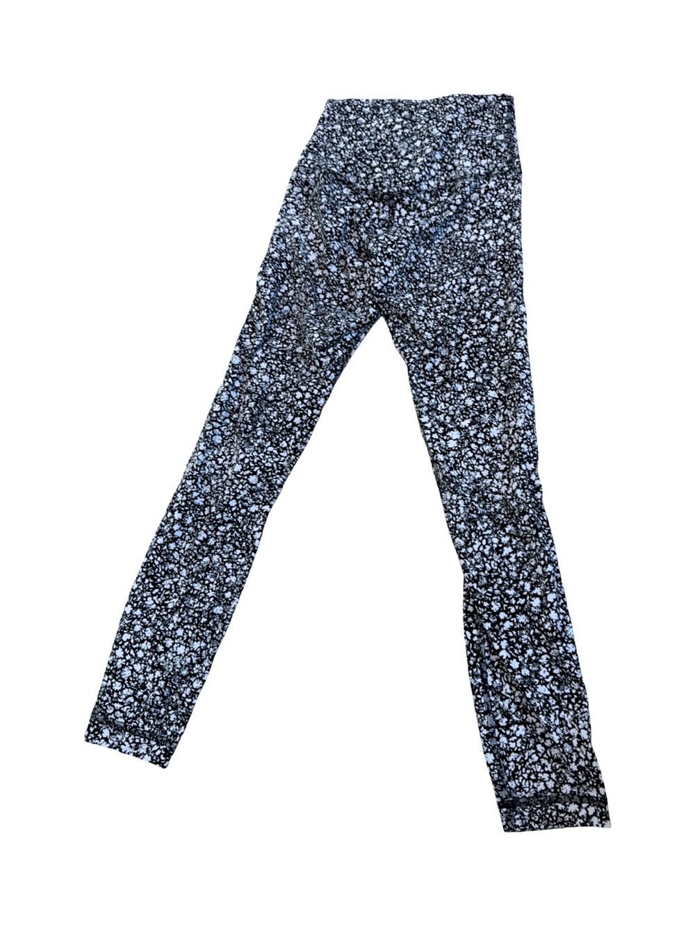 lululemon athletica Black and Light Blue Floral Leggings